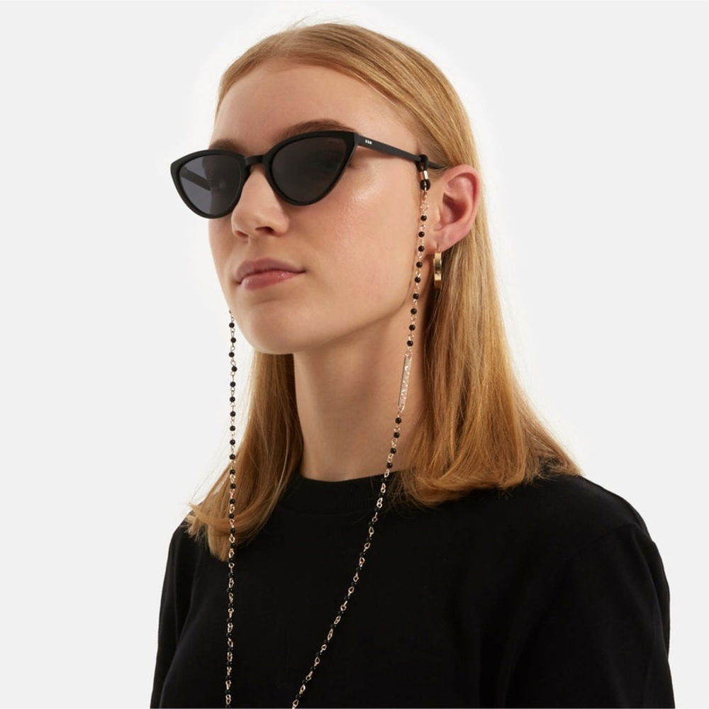 Komono Vega Black Beaded Eyewear Chain O/S New With Tags!